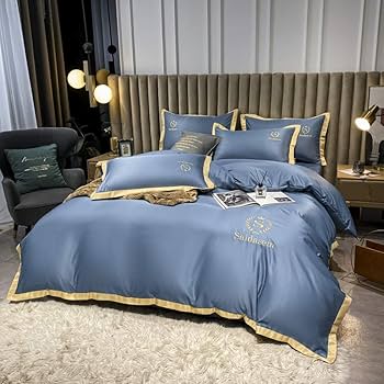 Amazon｜夏に洗ったシルク4ピースアイスシルク羽毛布団カバーシルキー